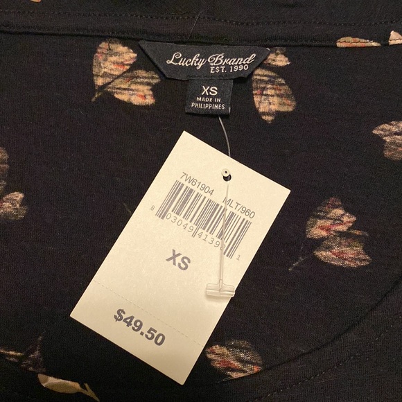 Lucky Brand Floral Bolero Style Three Quarter Sleeve Top - Picture 8 of 12